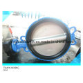 Casting Steel Manual Operated Rubber Lined Wafer Butterfly Valve